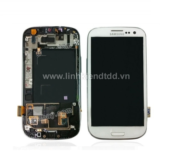 Màn hình Galaxy S III (S3) / GT-I9300 full nguyên bộ, có khung, màu trắng